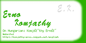 erno komjathy business card